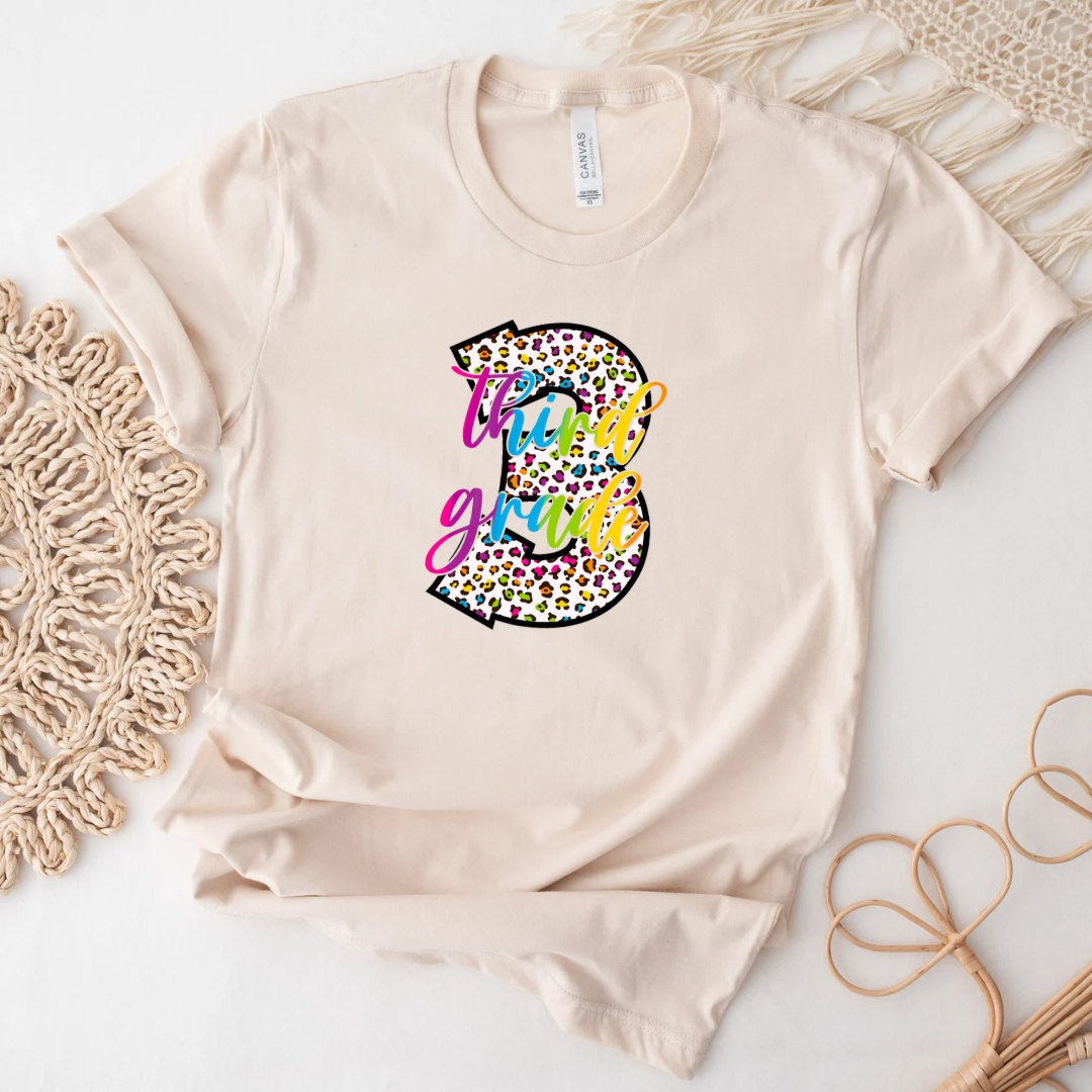 Third Grade Colorful Cheetah Unisex Graphic Tee