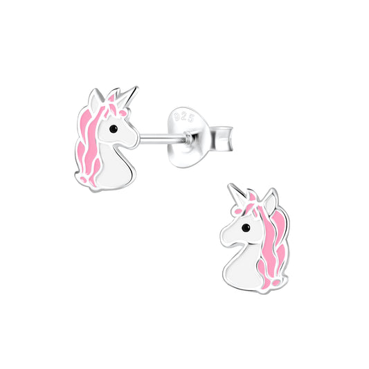 Pink Unicorn Sterling Earrings