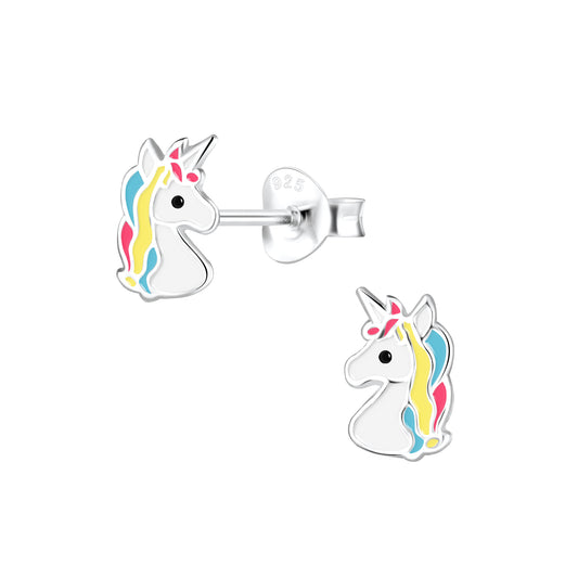 Unicorn Earrings 925 Sterling Silver Hypoallergenic Earrings for Little Girls