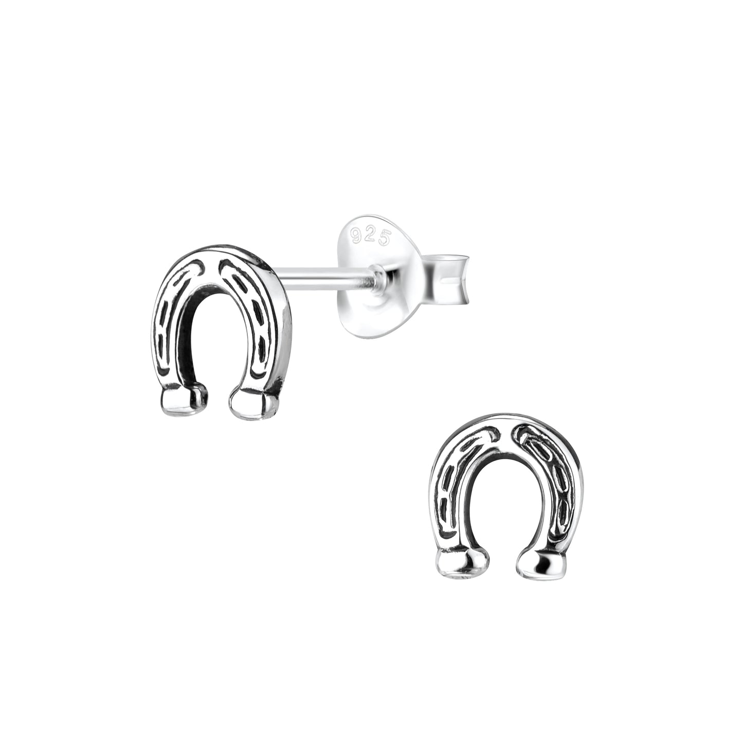 Horseshoe Earrings 925 Sterling Silver Hypoallergenic Earrings for Little Girls