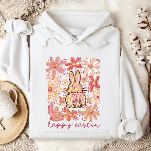 Floral Bunny Hooded Sweatshirt