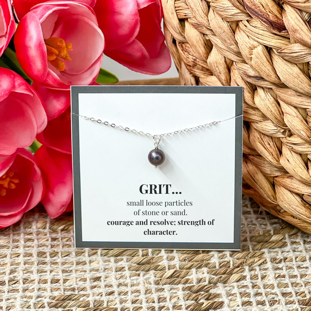 Black Pearl Single Drop Pendant Sterling Silver Necklace Perfect for Layering