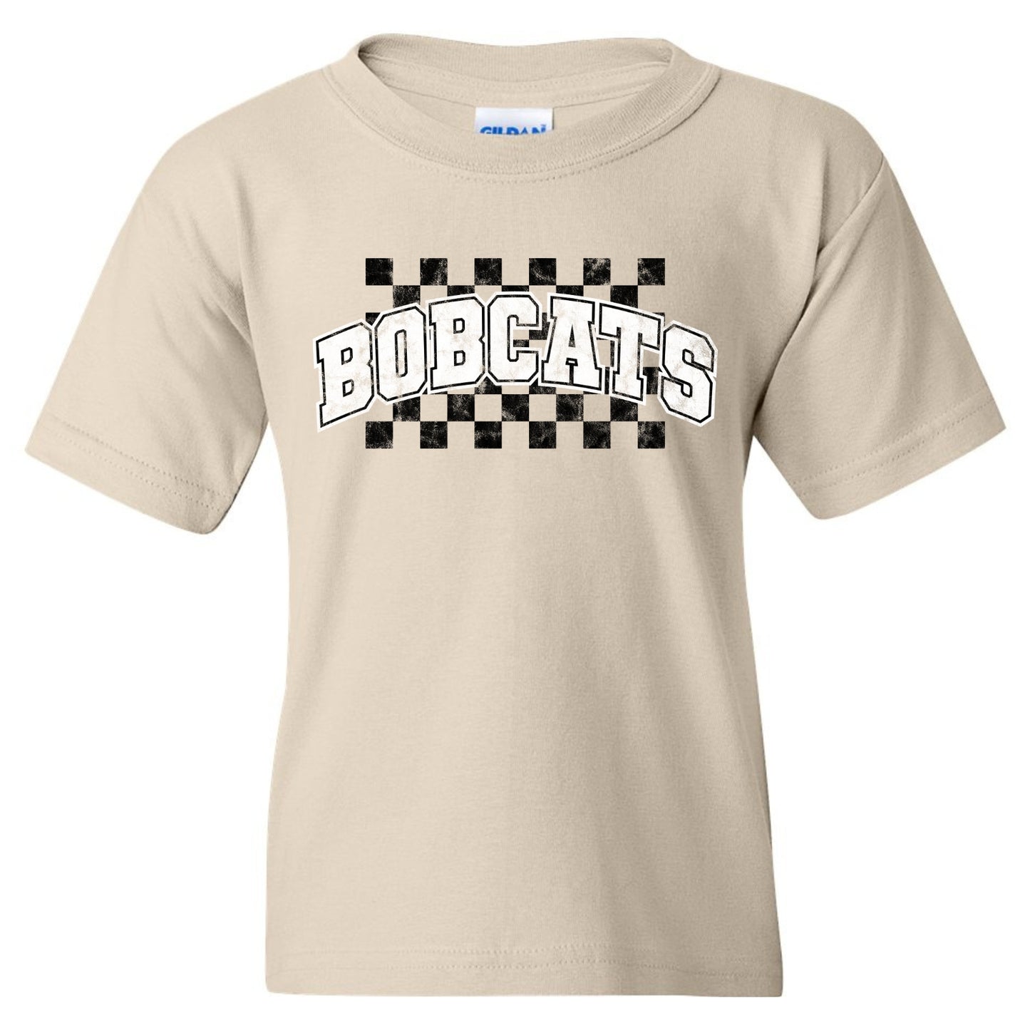 Bobcats with Checker Board Print Youth Tshirt