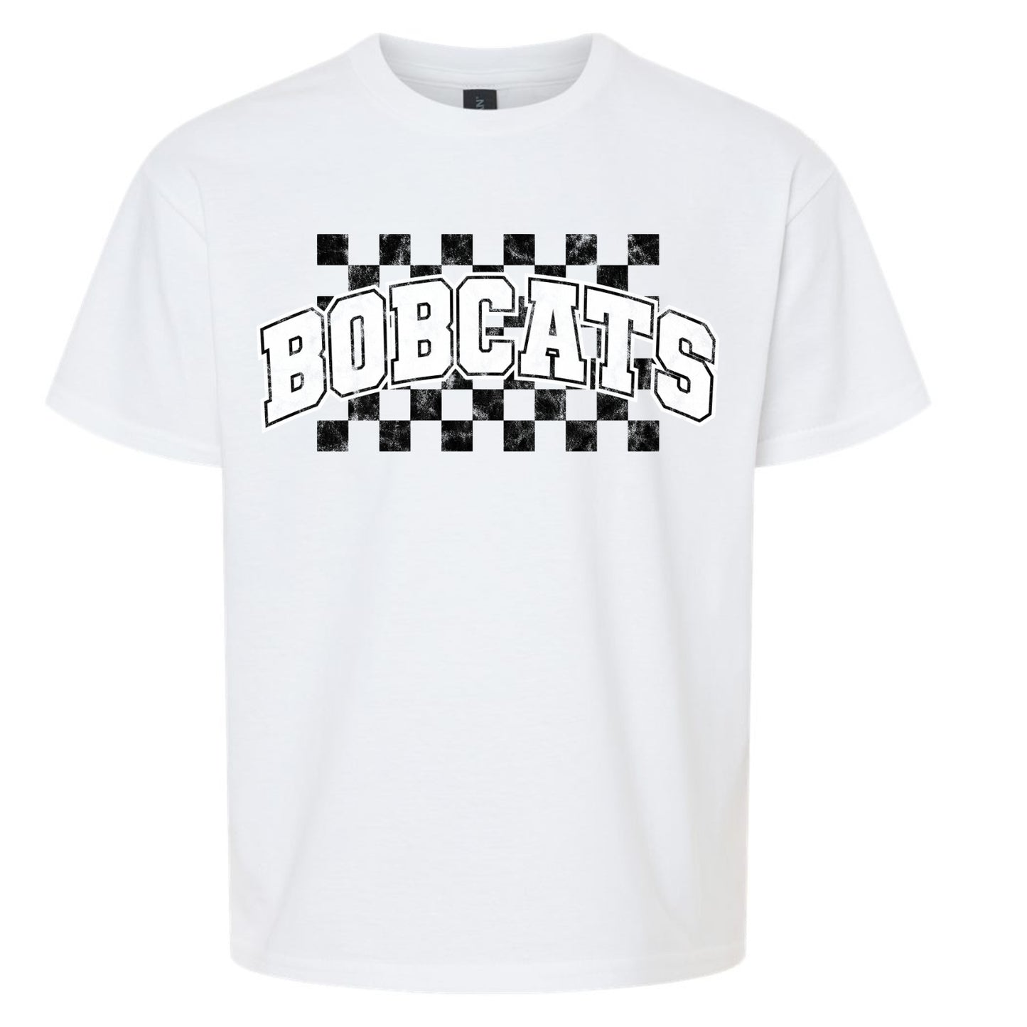 Bobcats with Checker Board Print Youth Tshirt