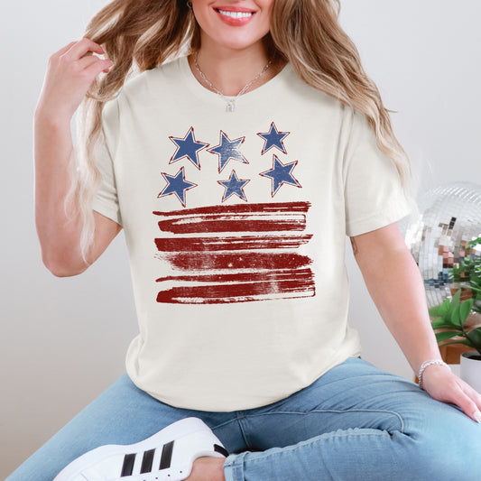 Stars and Stripes Patriotic July 4th Memorial Day Tshirt