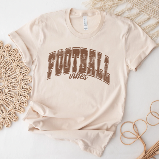 Women's Brown Print Football Vibes Tshirt