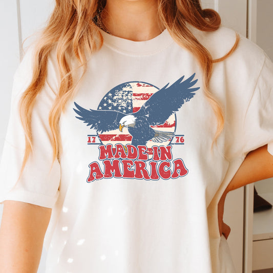 Made in America Patriotic July 4th Memorial Day Tshirt Comfort Colors
