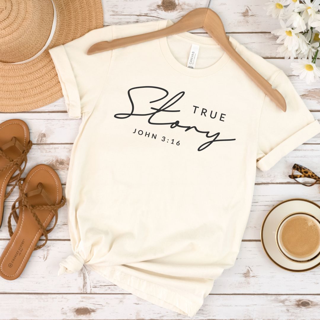 true story john 3:16 Women's Easter Graphic Tee