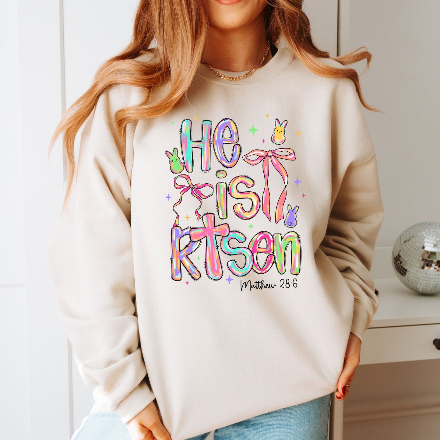 He Is Risen Pastel Sweatshirt