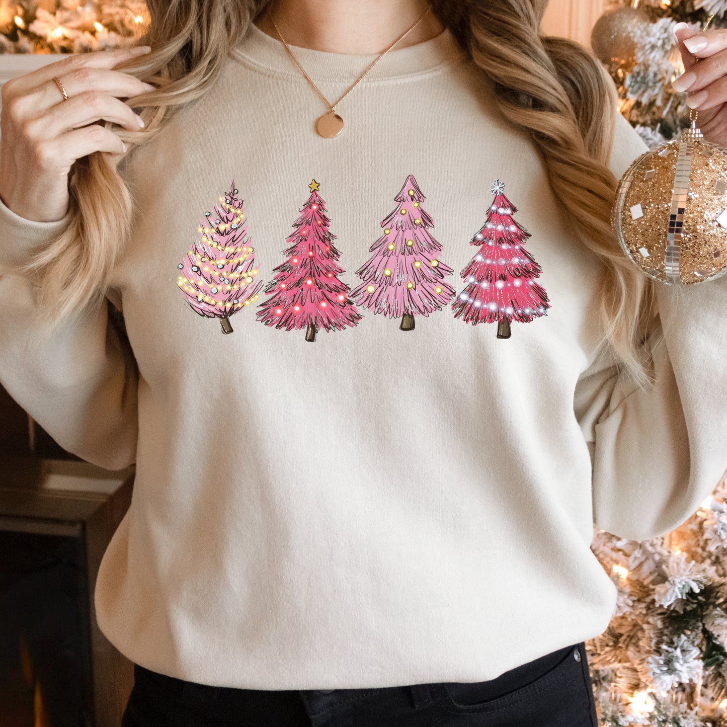 Pink Christmas Tree Women's Sweatshirt