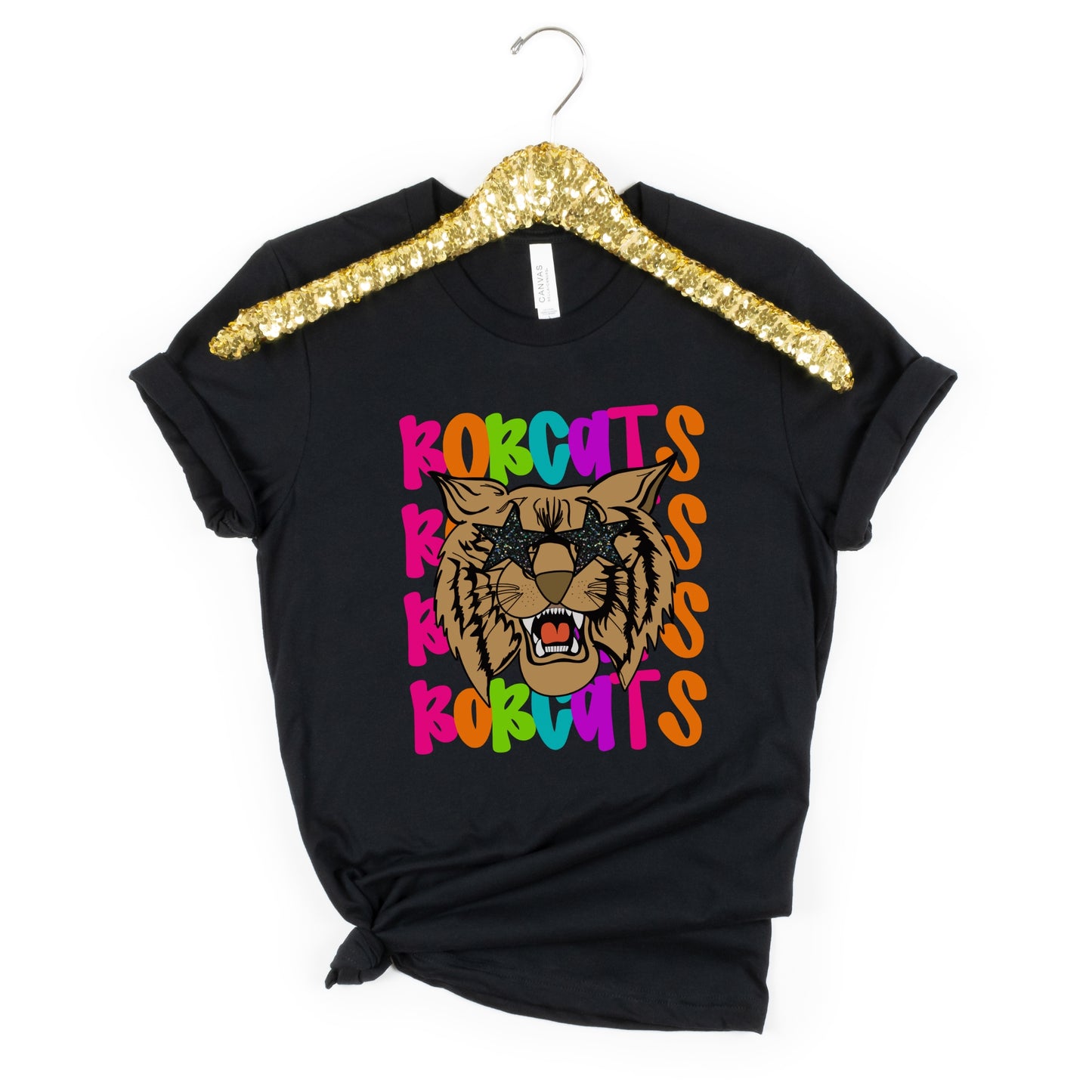 Neon Bobcat with Star Sunglasses Tshirt