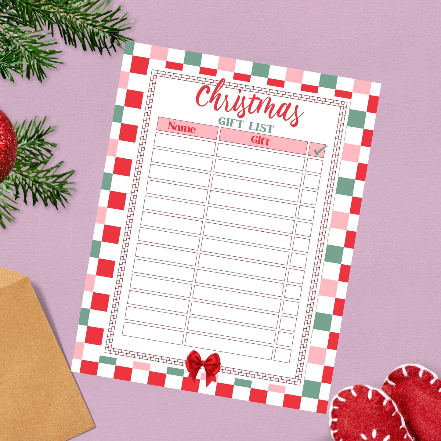Free Printable Gift Tracker