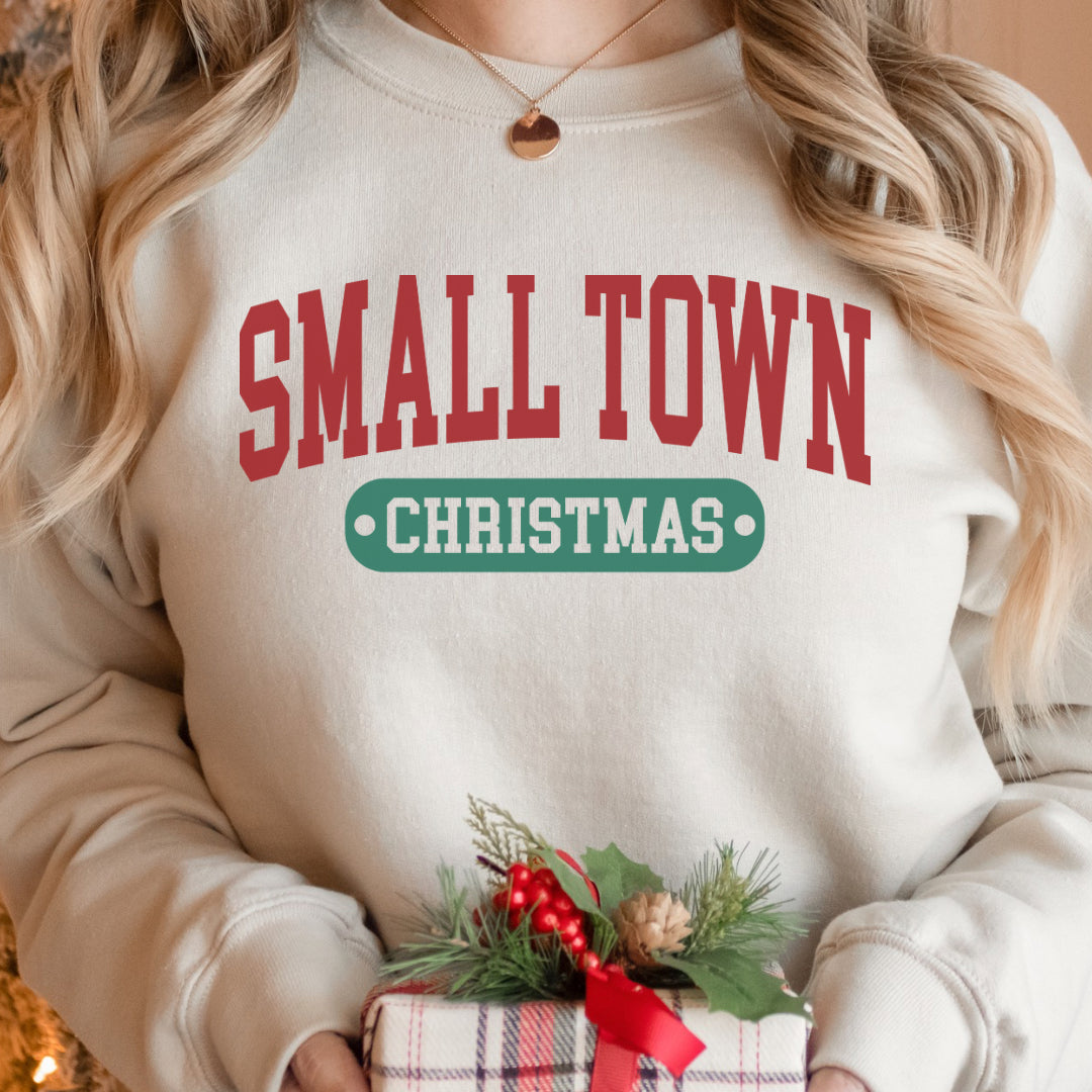 Small Town Christmas varsity print Sweatshirt