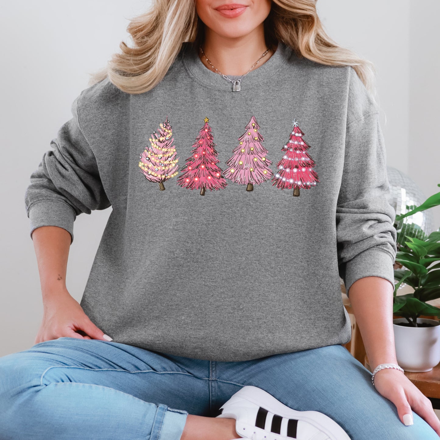 Pink Christmas Tree Women's Sweatshirt