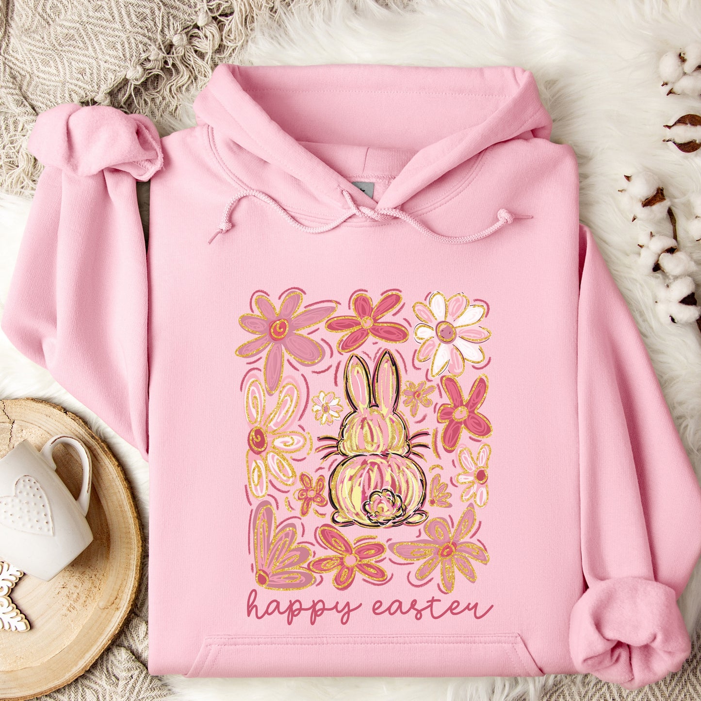 Floral Bunny Hooded Sweatshirt