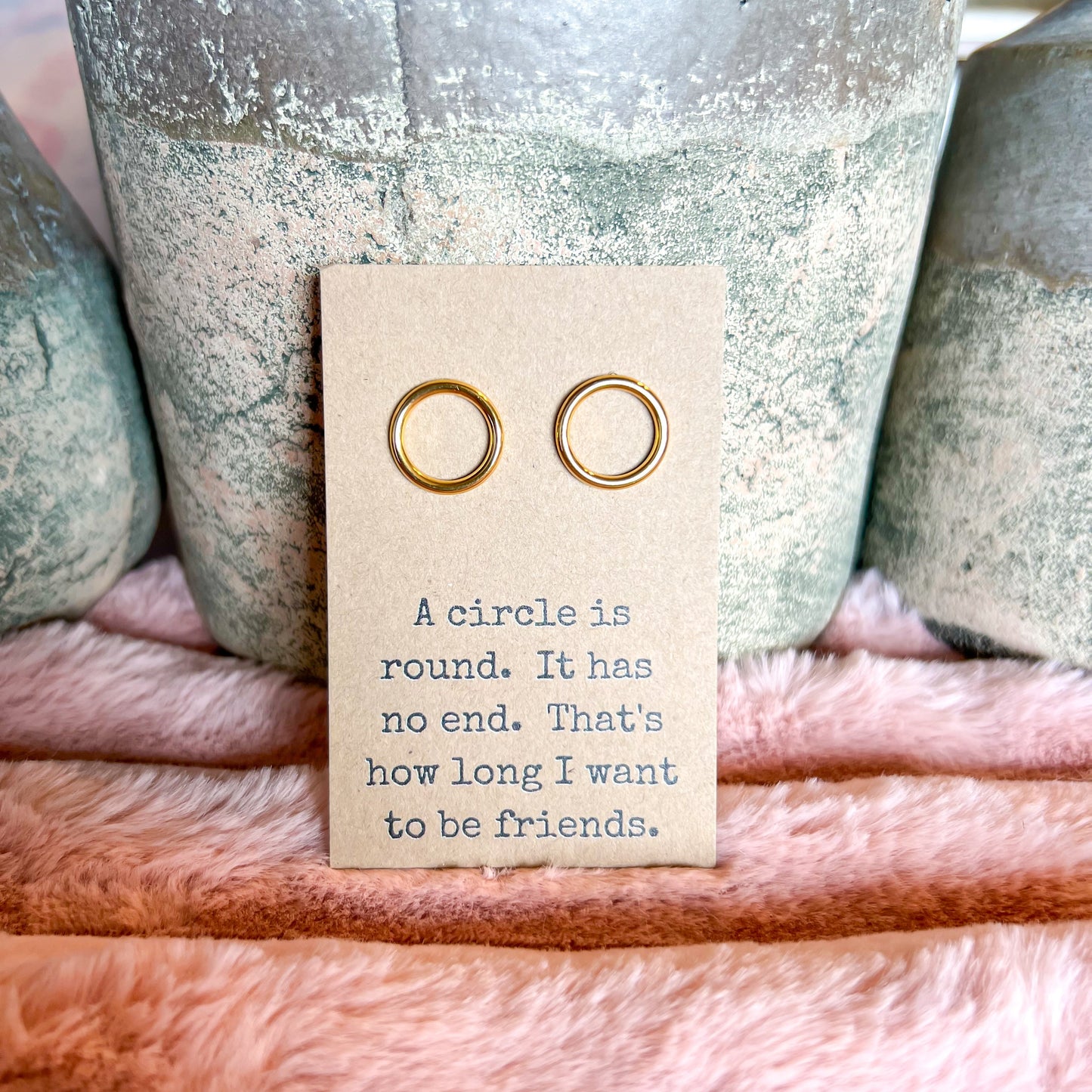 18K GOLD Coated Circle Earrings My Circle is Small