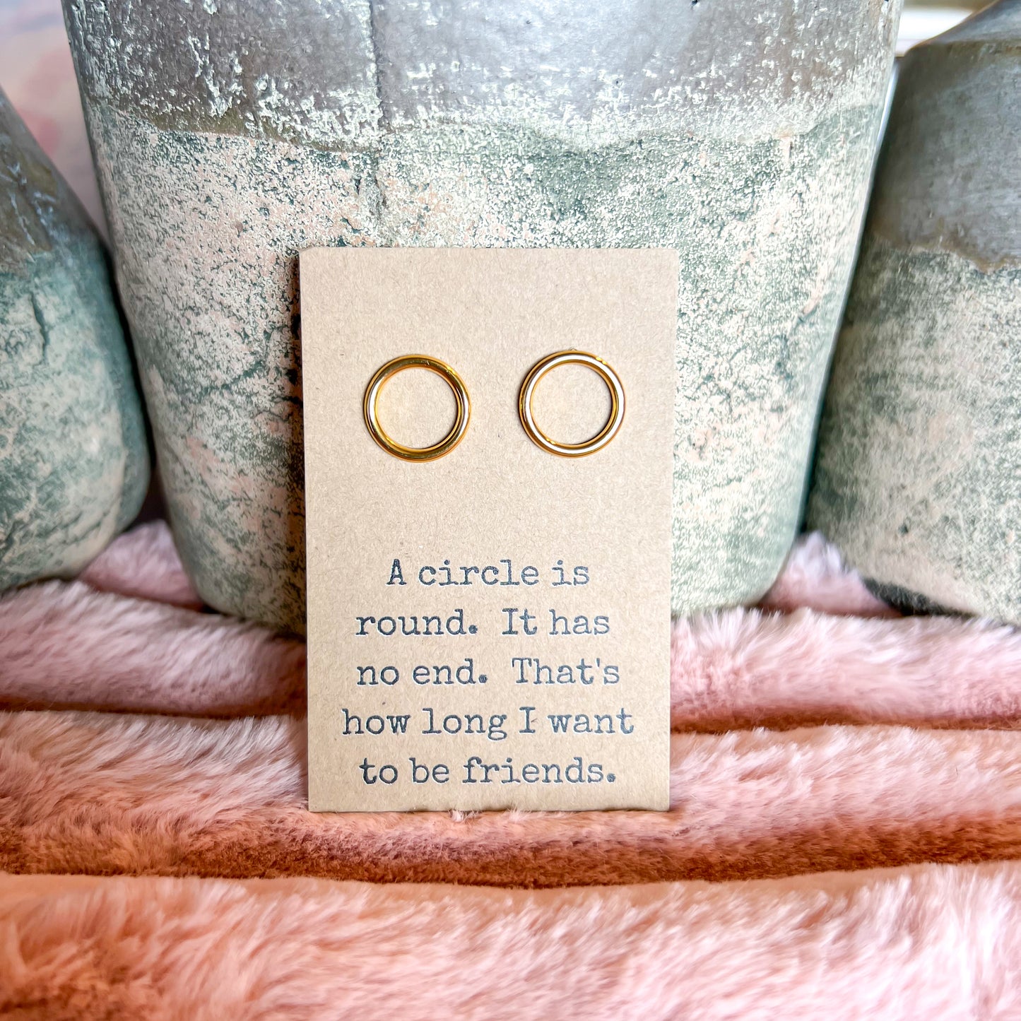 18K GOLD Coated Circle Earrings
