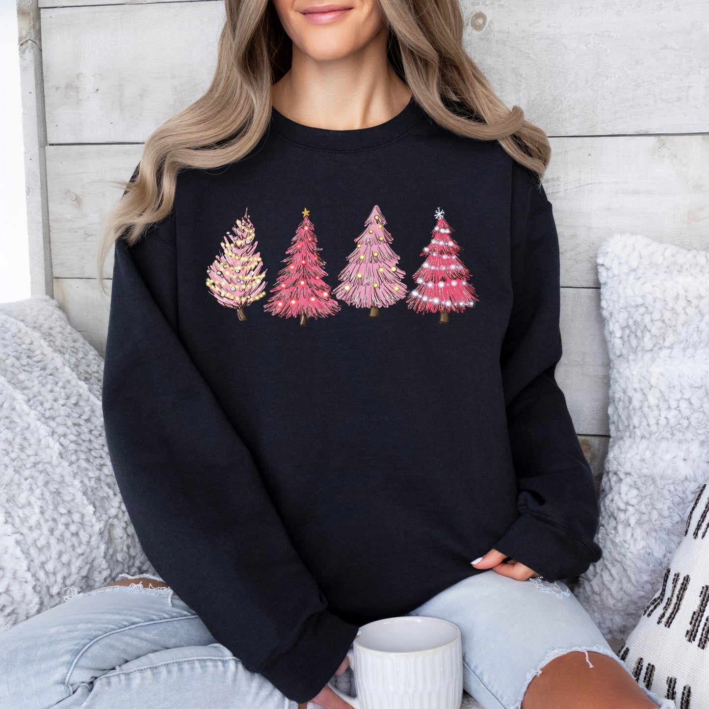Pink Christmas Tree Women's Sweatshirt