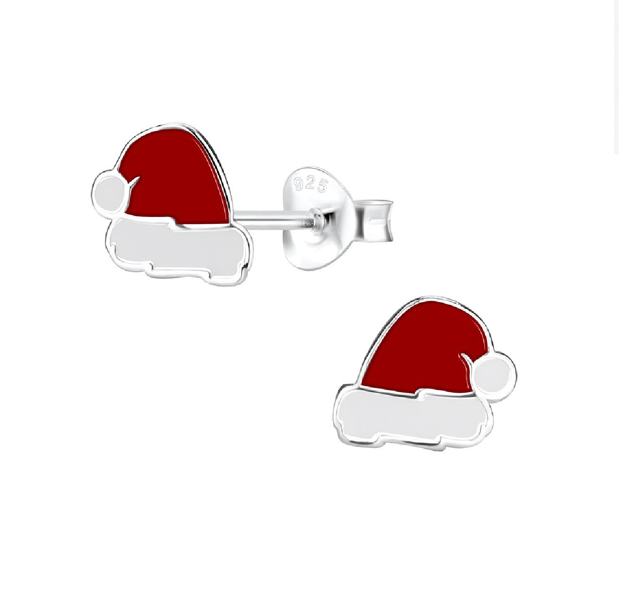 Santa Hat Sterling Silver Earring Studs I