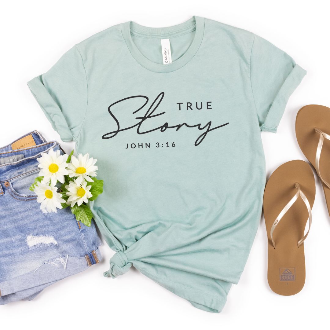 true story john 3:16 Women's Easter Graphic Tee