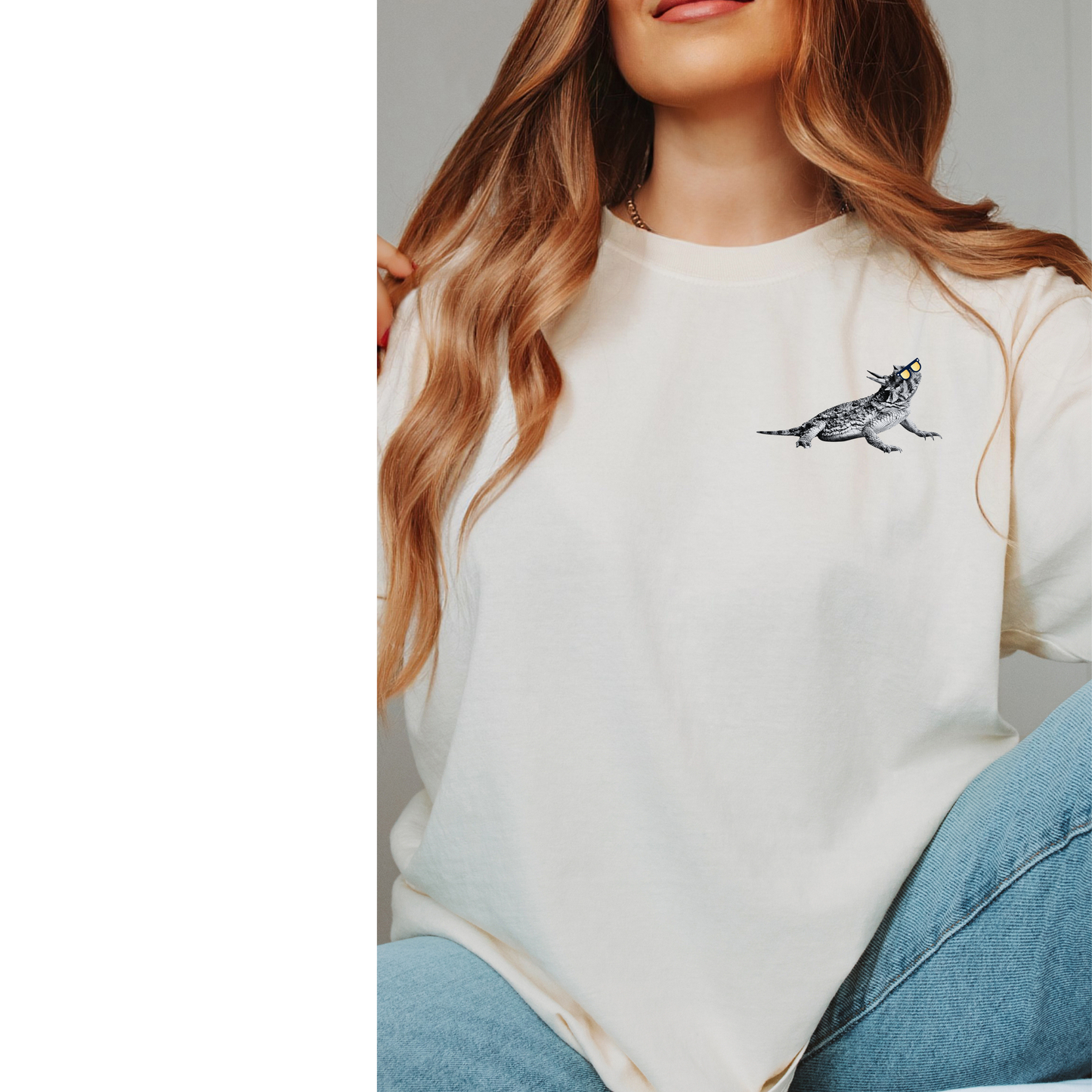 Hamilton, TX Solar Eclipse Horned Toad wearing solar eclipse glasses Graphic Tshirt April 8, 2024