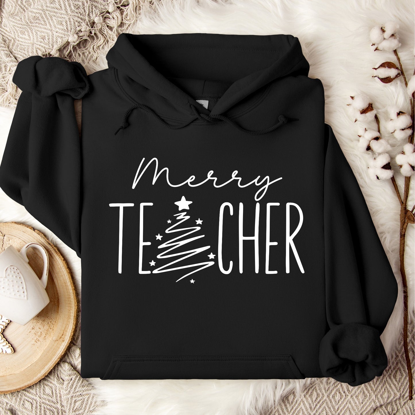 Merry Teacher Hooded sweatshirt