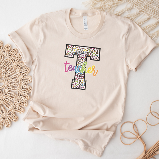 Colorful Cheetah Teacher Unisex Graphic Tee