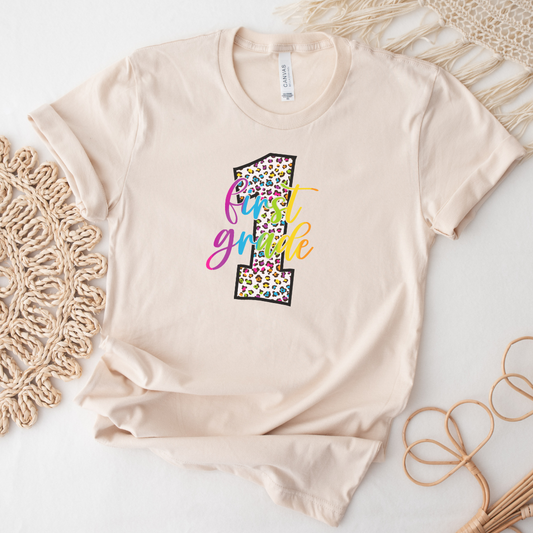 First Grade Cheetah Teacher Unisex Graphic Tee