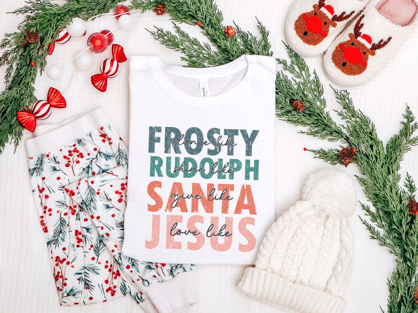 Be Like Frosty, Rudolph, Santa, Jesus Tee