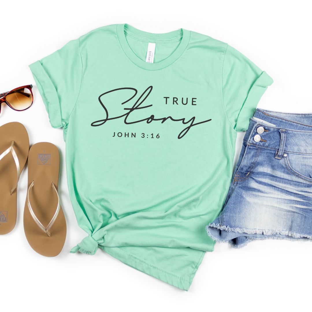 true story john 3:16 Women's Easter Graphic Tee