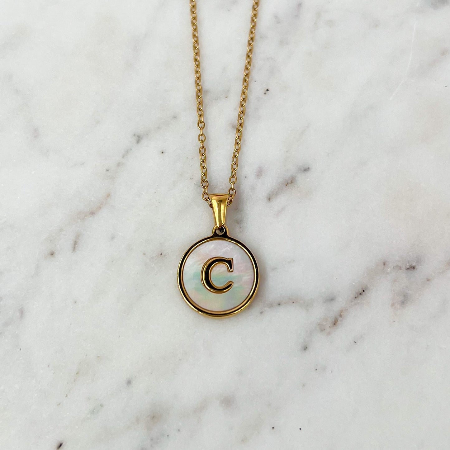 *Gold Coated Titanium Steel Letter Necklaces *