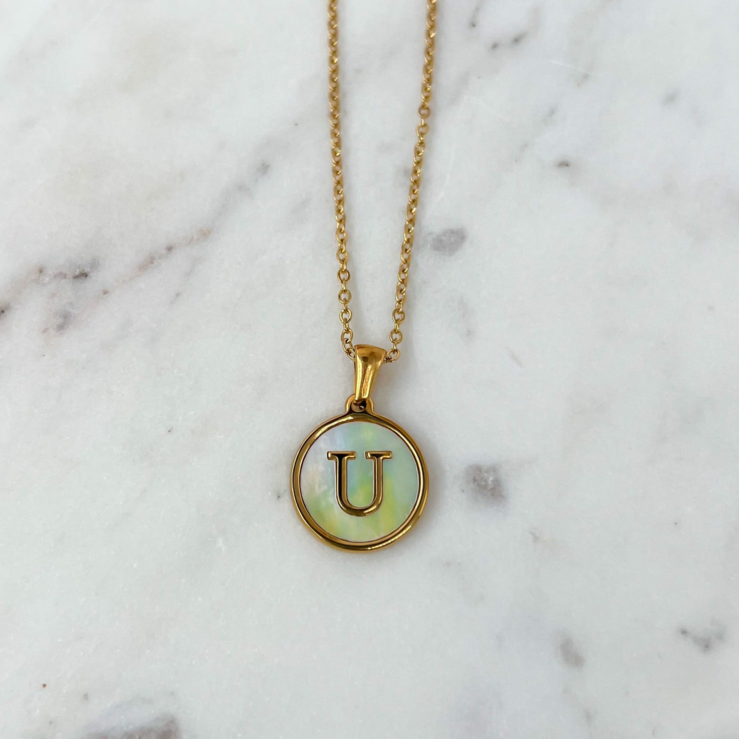 *Gold Coated Titanium Steel Letter Necklaces *