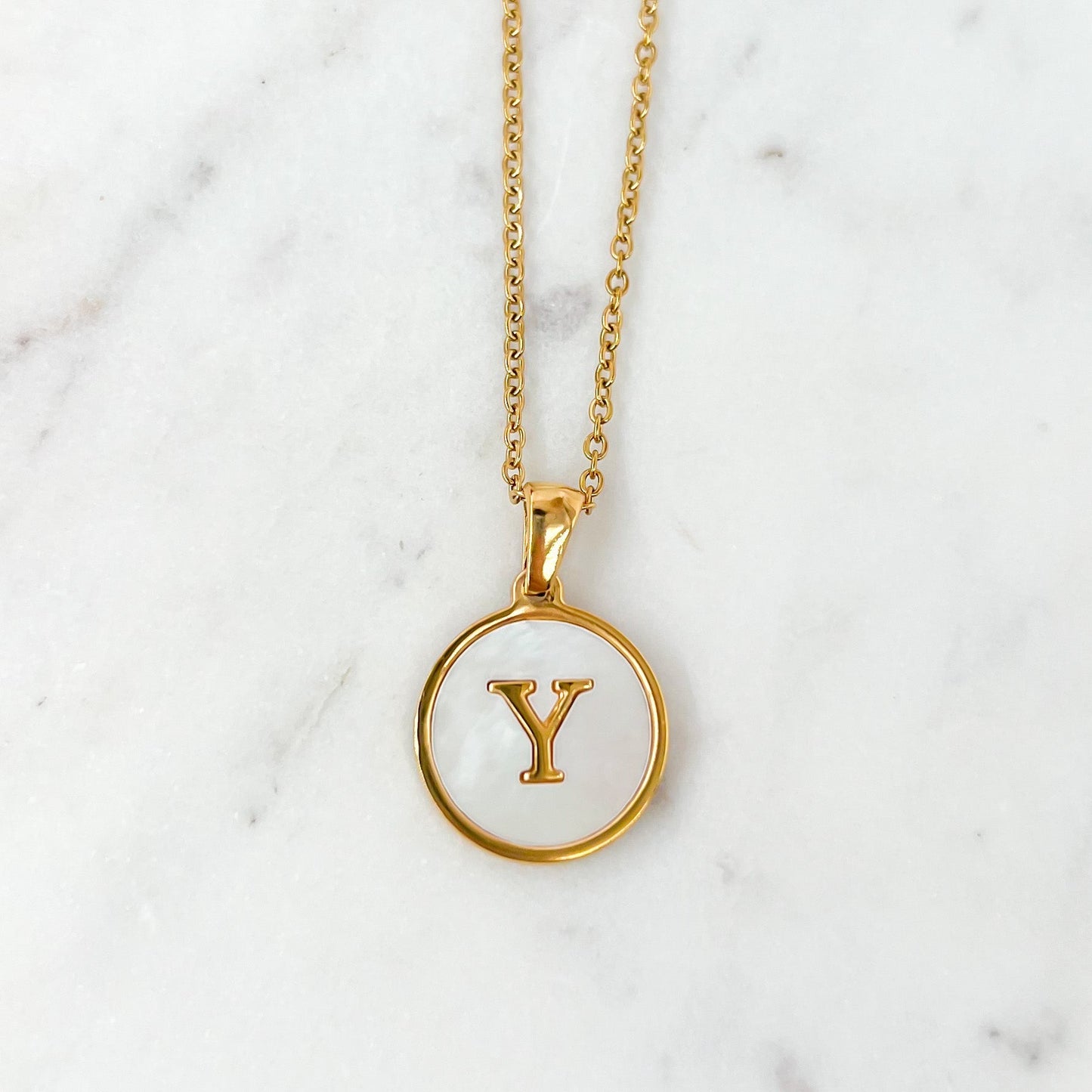 *Gold Coated Titanium Steel Letter Necklaces *