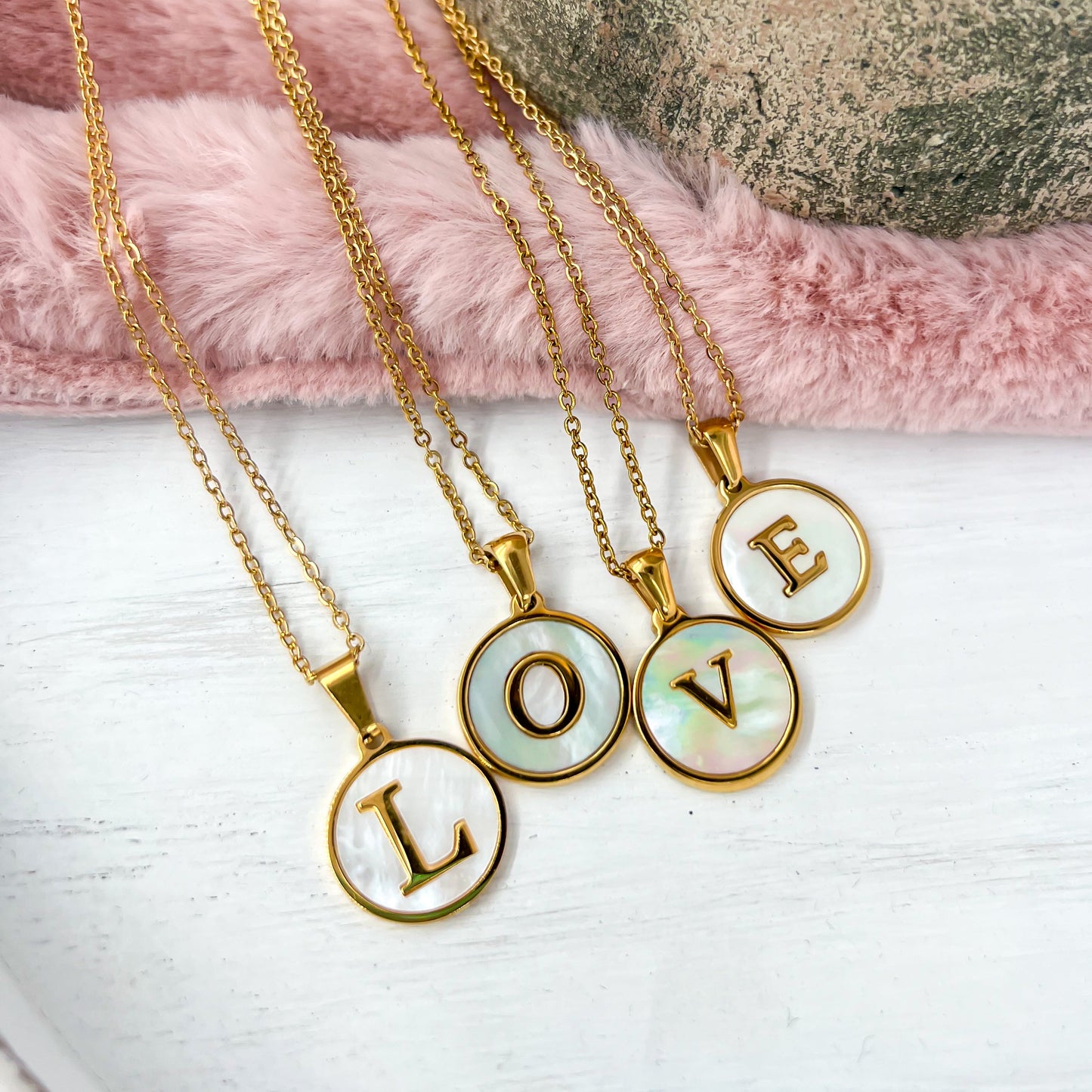 *Gold Coated Titanium Steel Letter Necklaces *