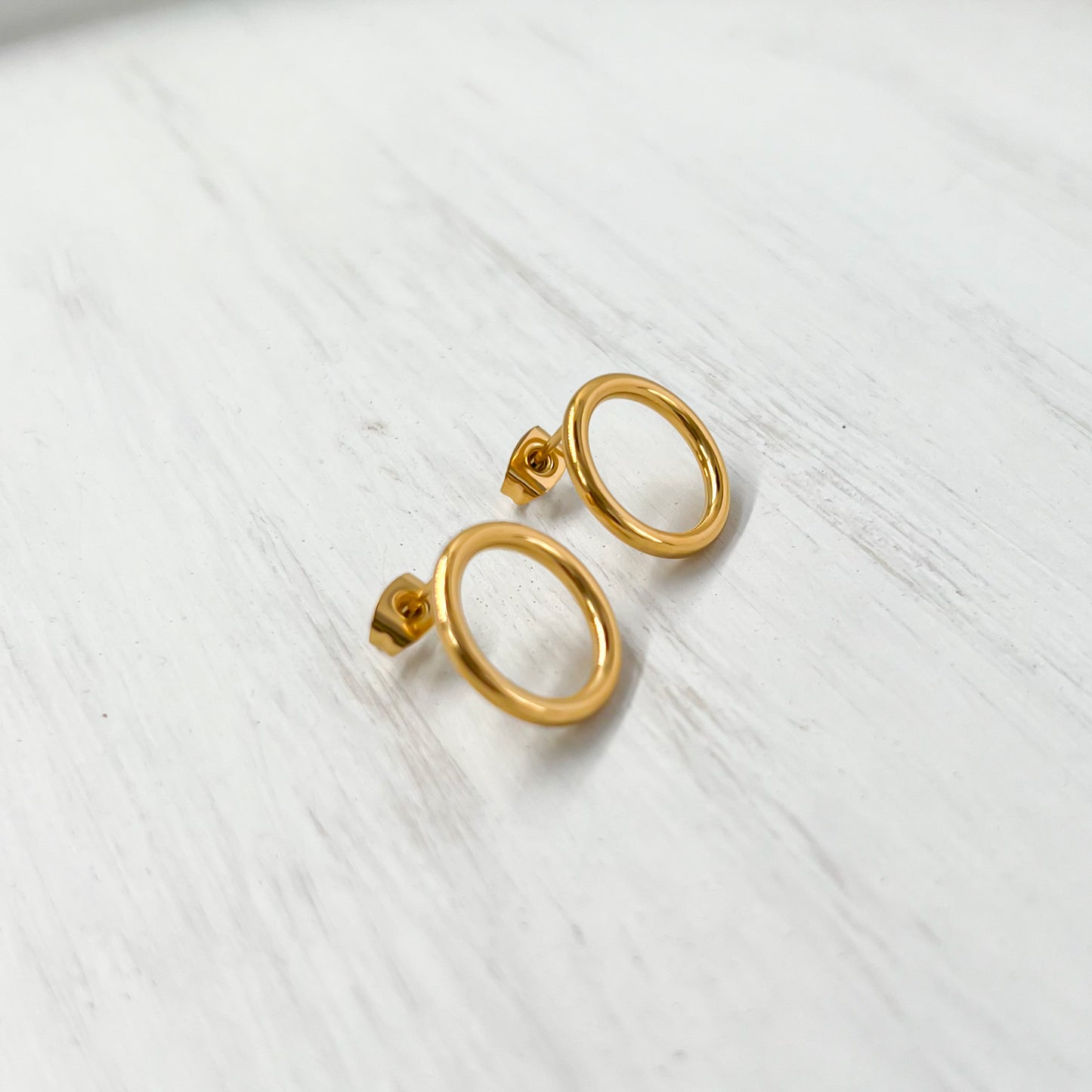 18K GOLD Coated Circle Earrings