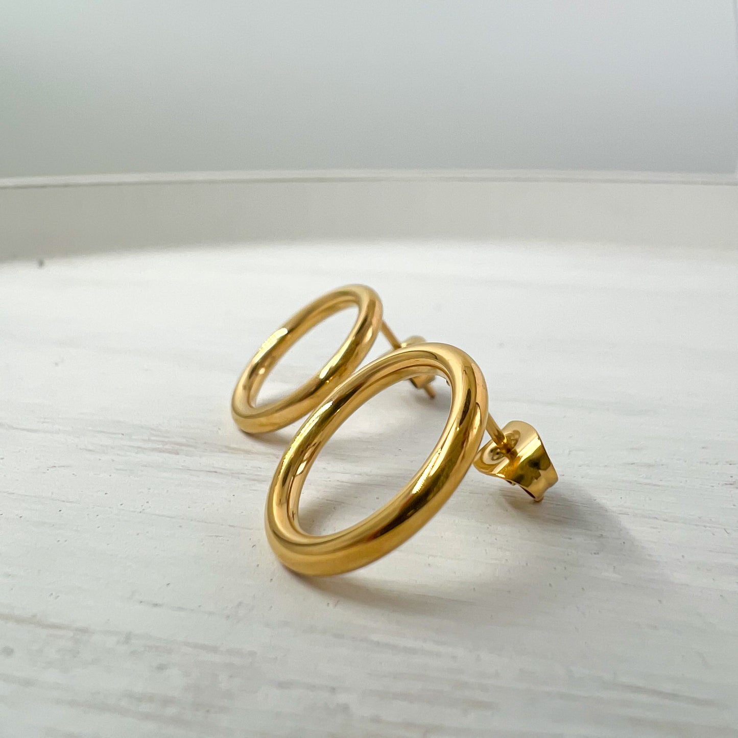 18K GOLD Coated Circle Earrings