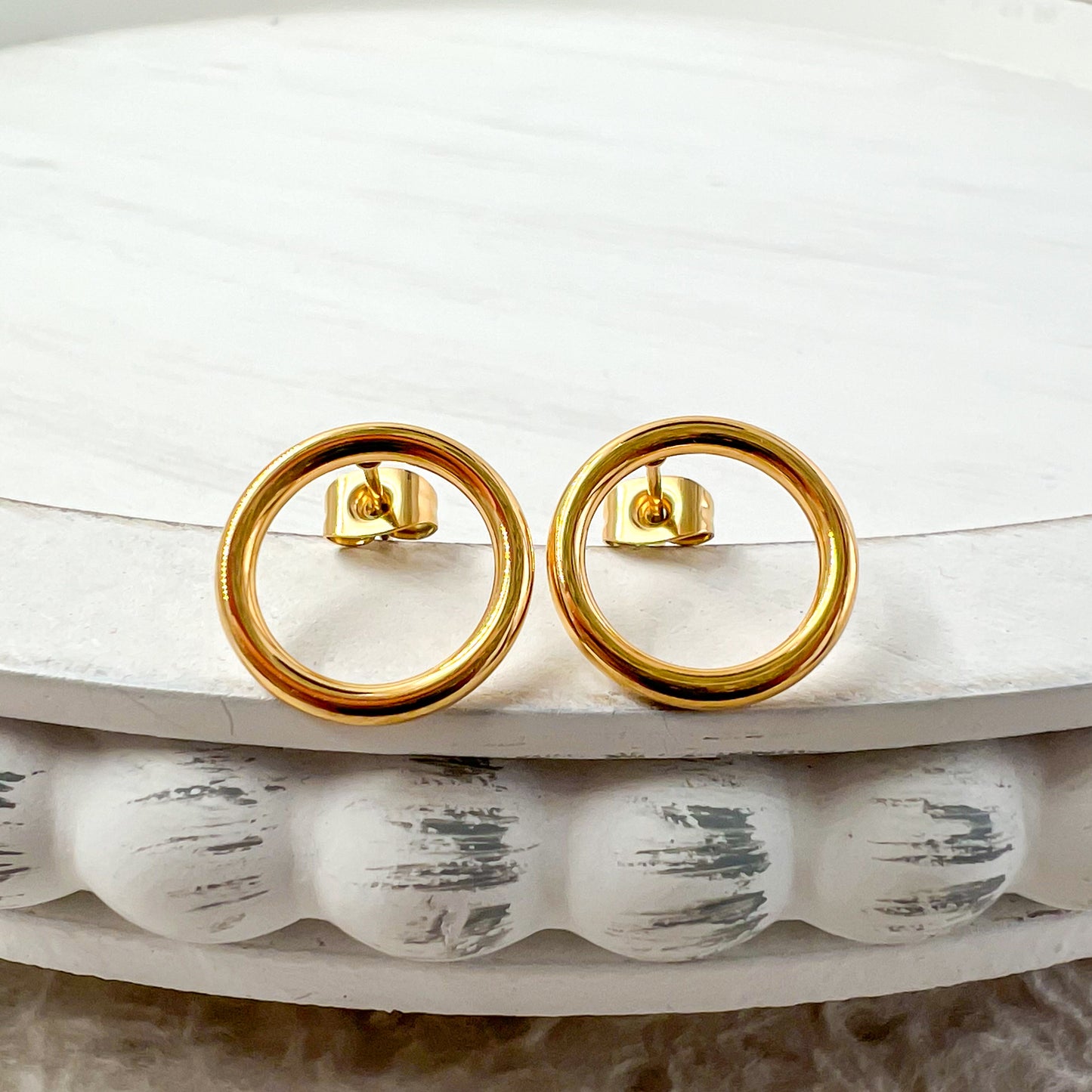 18K GOLD Coated Circle Earrings