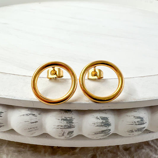 18K GOLD Coated Circle Earrings
