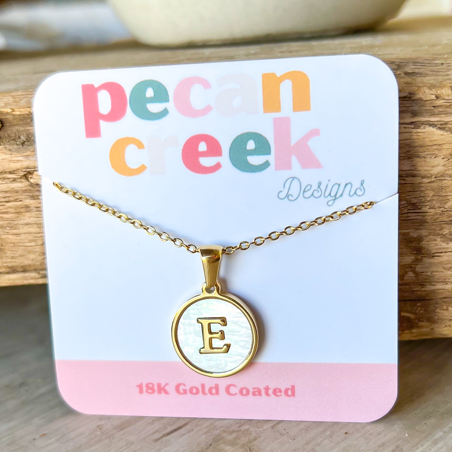 18K Gold Coated Letter Necklace with free matching bracelet