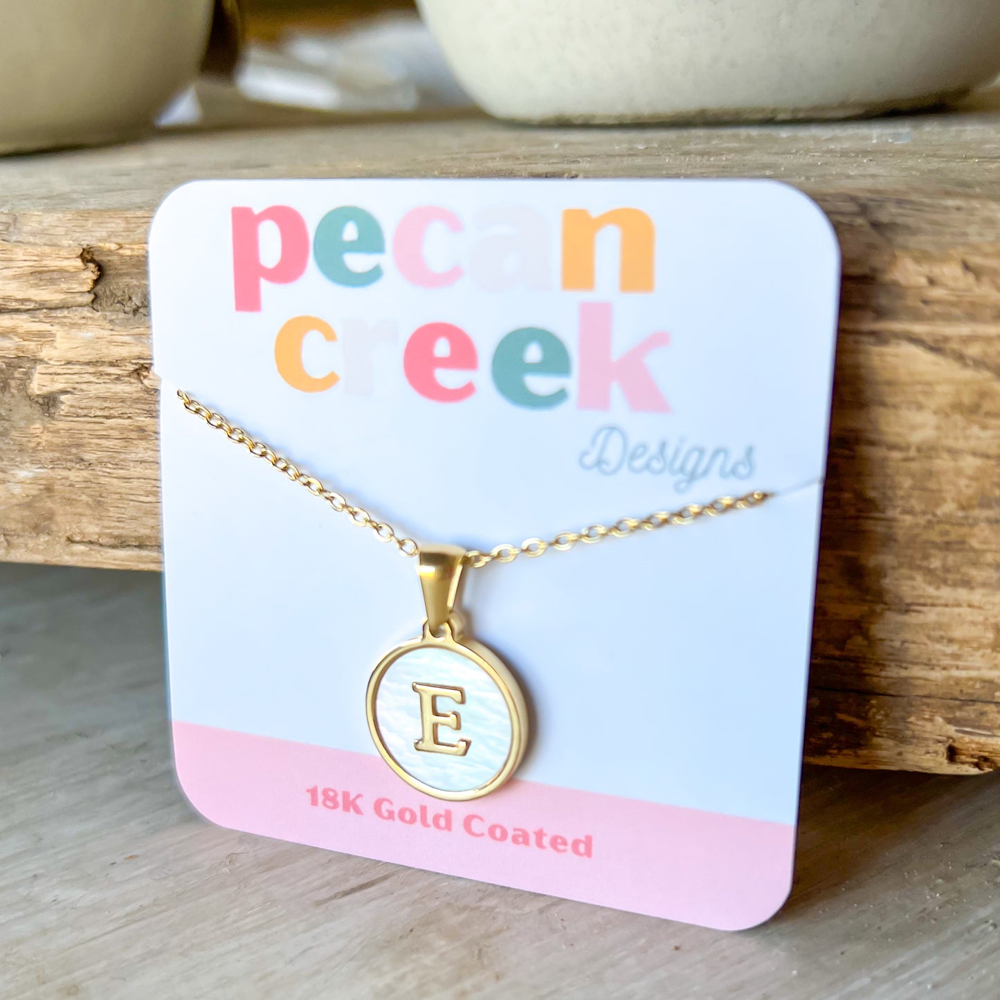18K Gold Coated Letter Necklace with free matching bracelet