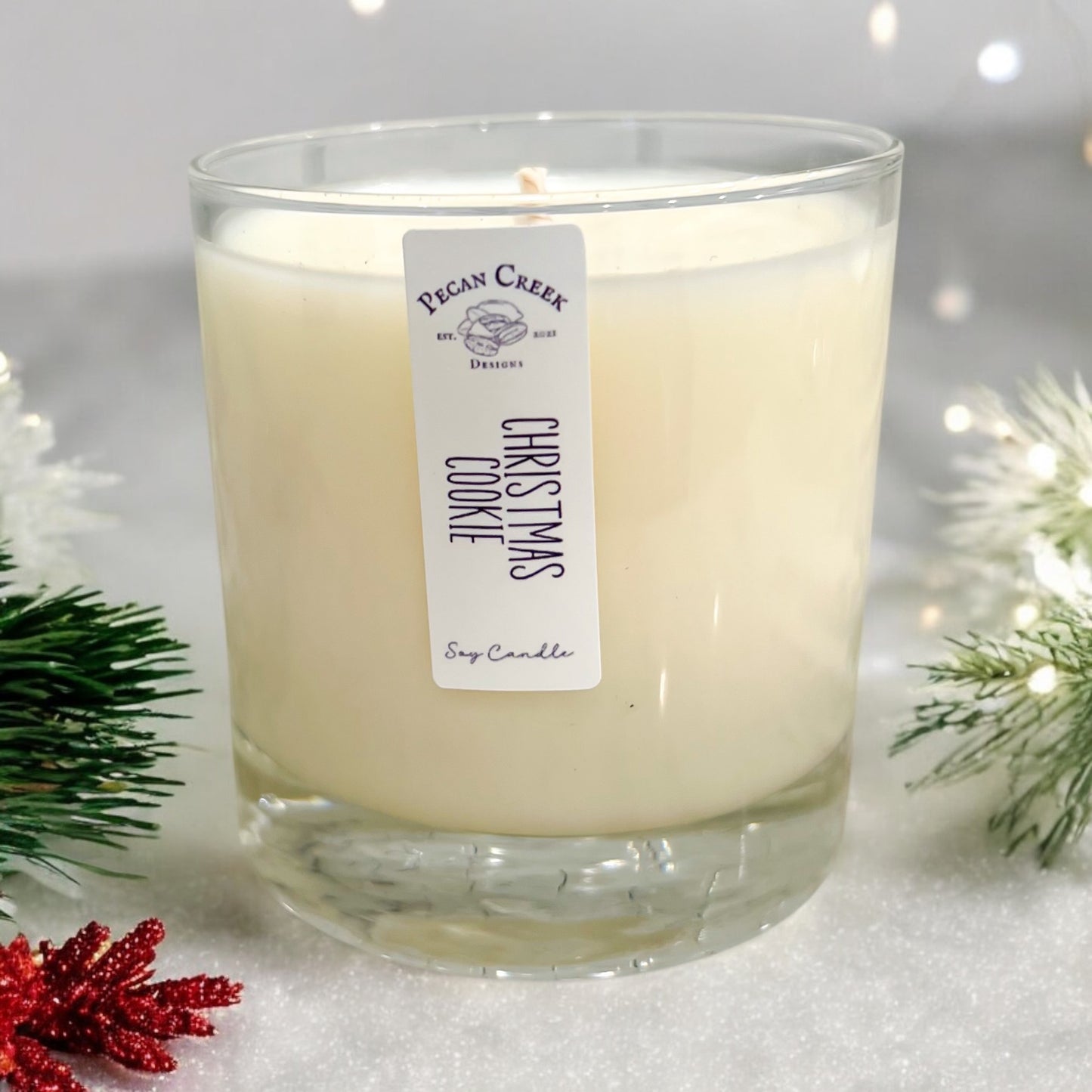 Single Christmas Whiskey Glass Candle