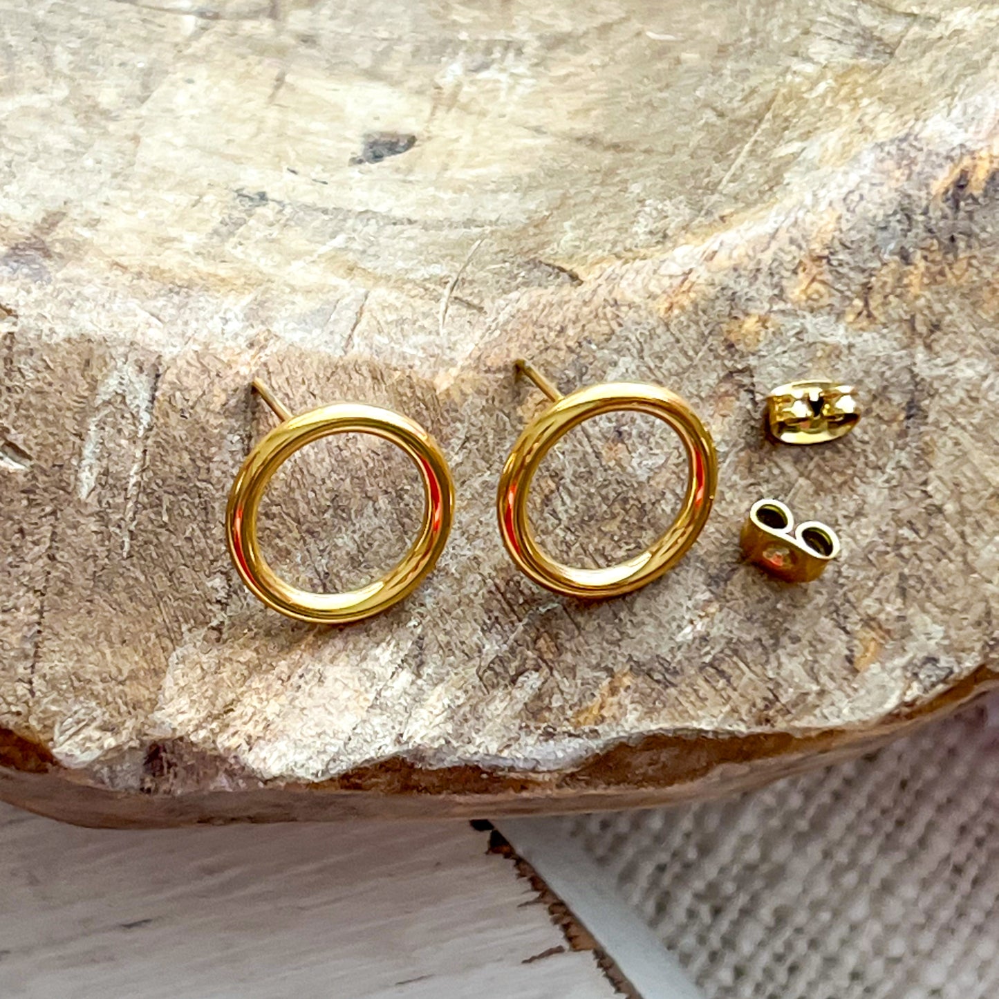 18K GOLD Coated Circle Earrings