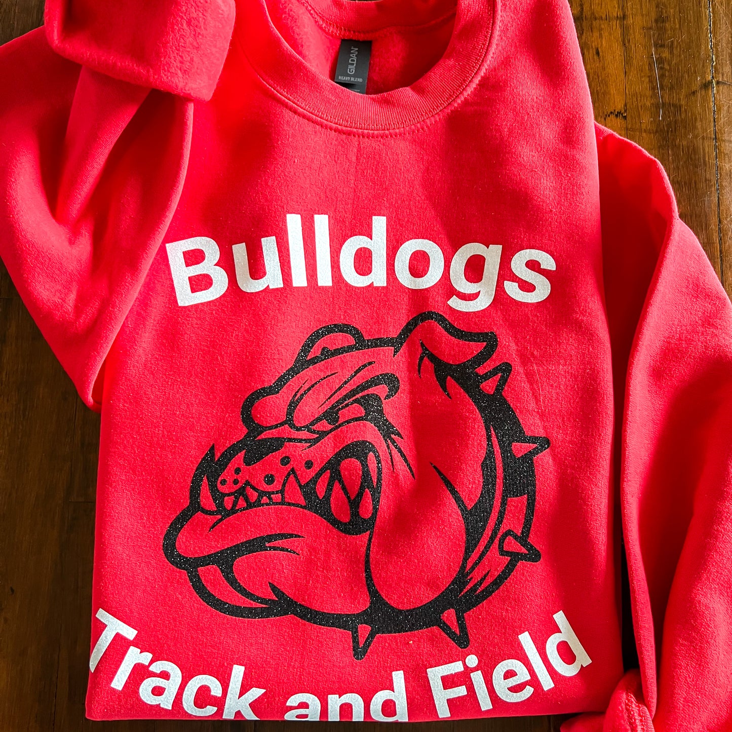 Bulldogs Track and Field Black and White Glitter Tshirt
