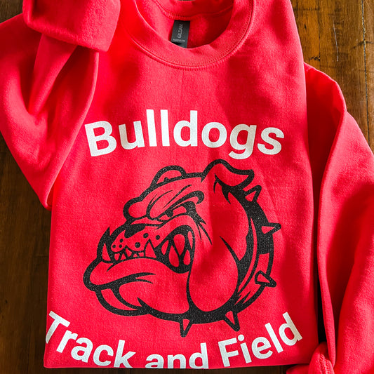 Bulldogs Track and Field Black and White Glitter Tshirt