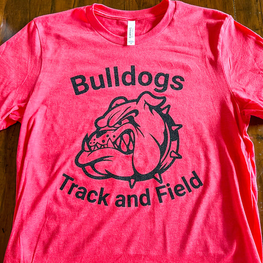 Bulldogs Track and Field Black Glitter Tshirt (Copy)