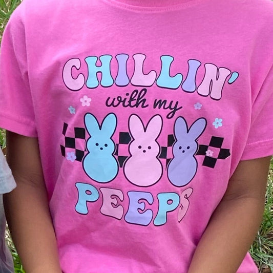 Chillin with my peeps Easter Toddler tshirt