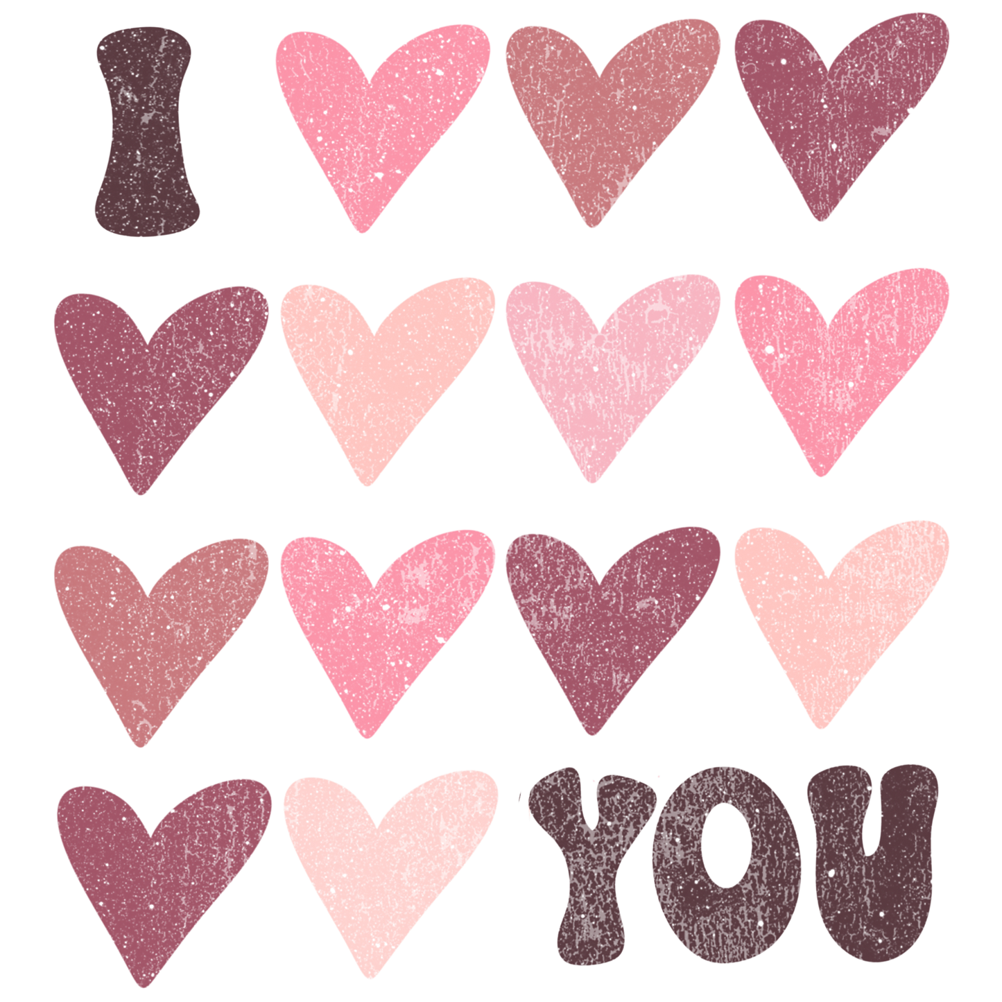 I Love You Hearts Valentine's Women's Graphic Tee