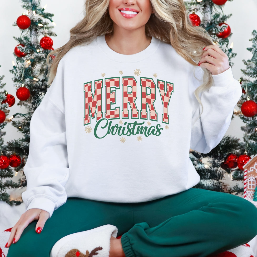 Merry Christmas Plaid Sweatshirt