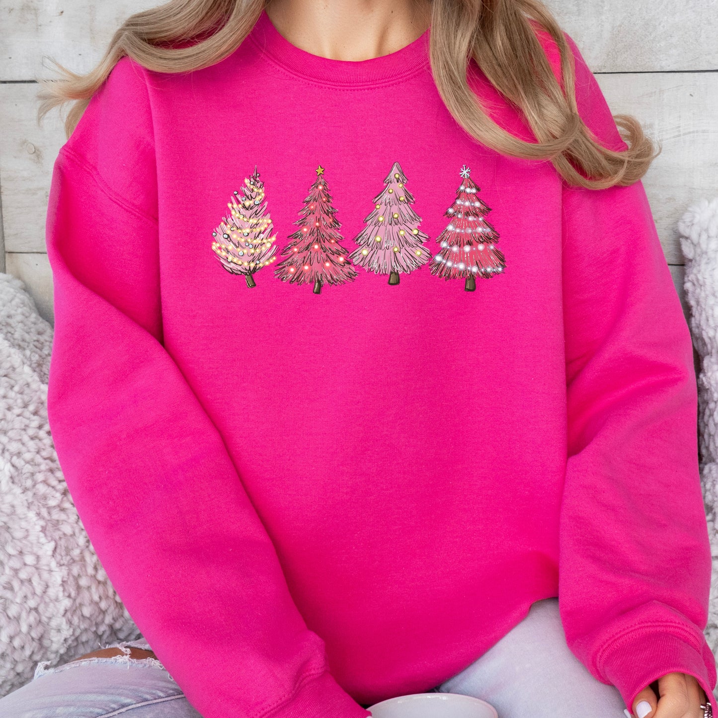 Pink Christmas Tree Women's Sweatshirt