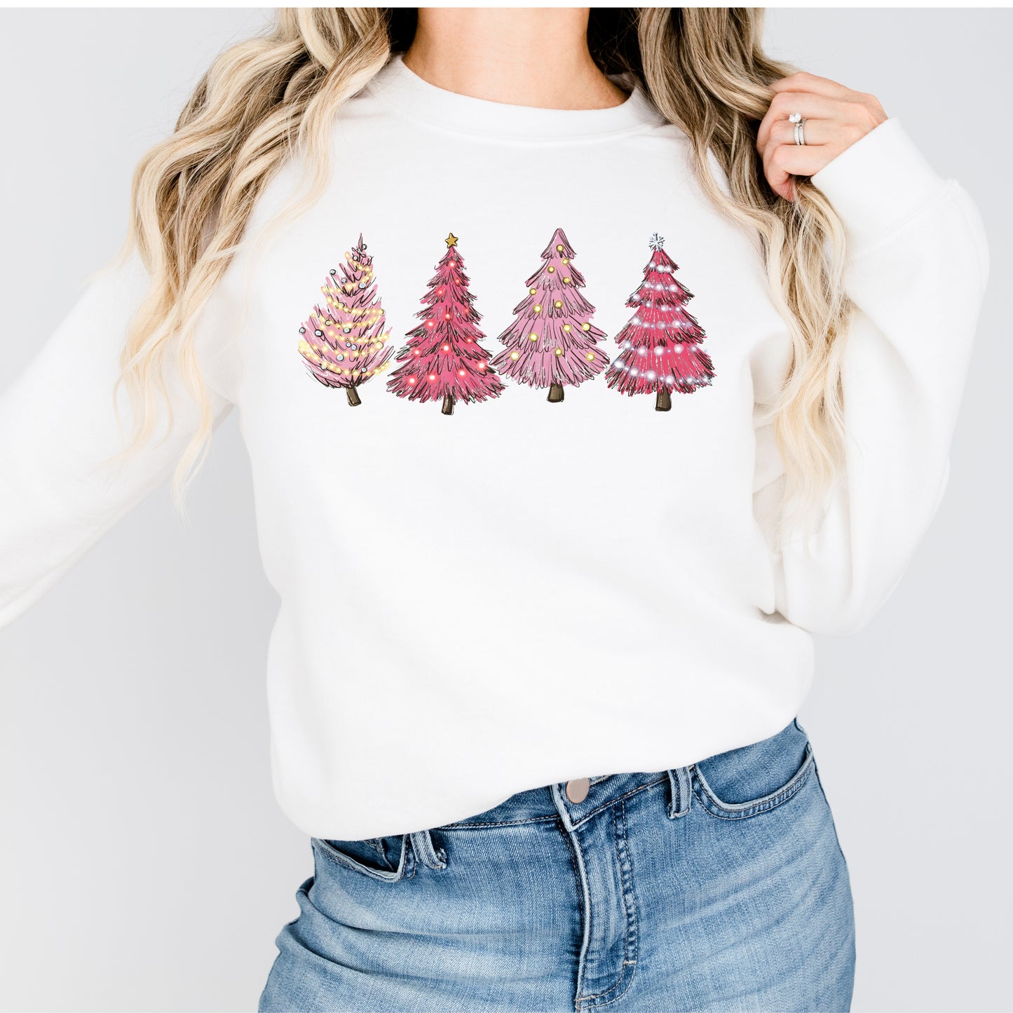 Pink Christmas Tree Women's Sweatshirt